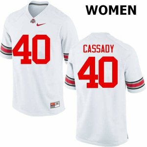 NCAA Ohio State Buckeyes Women's #40 Howard Cassady White Nike Football College Jersey XHL2245MB